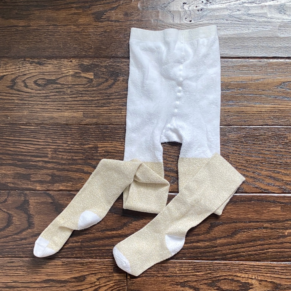 Children’s Place Gold Glittery Tights